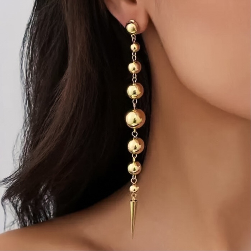 ⚜️𝟯𝟬%𝗢𝗙𝗙 𝗯𝘂𝗻𝗱𝗹𝗲𝘀 𝟯+⚜️ NEW Long Tassel Gold Acrylic Drop Earrings